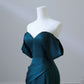 Satin Off the Shoulder Pleats Prom Dress Evening Dress     S6910