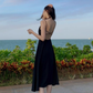 Sanya beach dress 2025 sexy backless suspender dress holiday travel long dress R1500