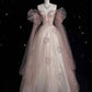 A Line Long Pink Evening Gown Princess Dress Prom Ball Gown       S6564
