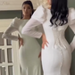 White Prom Dresses Long Evening Dresses Wedding Dress      S7064