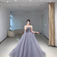 Strapless Prom Dresses A Line Tulle Long Evening Prom Dress      S6433