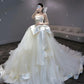 A Line Tulle Wedding Dresses Sleeveless Long Bridal Gowns    S6648