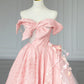 A Line Long Pink Evening Gown Princess Dress Prom Ball Gown       S6560