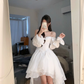 French White Tea Break Dress, Tulle Prom Dress Fairy Dress For Women, Victorian Dress, Graduation Dress    S2803