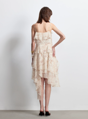Light Blush Pink Elegant Summer Dress A-line Spaghetti Strap Flouncing Tulle Casual Dress Birthday Dress RS003