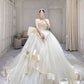 A Line Tulle Wedding Dresses Sleeveless Long Bridal Gowns    S6648