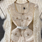 Celebrity temperament fake two-piece long-sleeved square-neck lace waist A-line wide swing dress R0330
