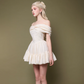 Elegant White Dress A-Line Portrait Chiffon Coctail Dress Party Dress RS010