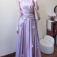 Gentle temperament purple sleeveless vest a-line skirt wear two-piece suit R0813