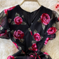 Ruffled waist slimming temperament lady V-neck hip fishtail chiffon dress fashionable dress skirt R0370