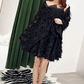 Elegant Black A-Line Strapless Tulle Birthday Dress Quinceanera Dress with Embroidery RS015