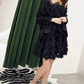 Elegant Black A-Line Strapless Tulle Birthday Dress Quinceanera Dress with Embroidery RS015