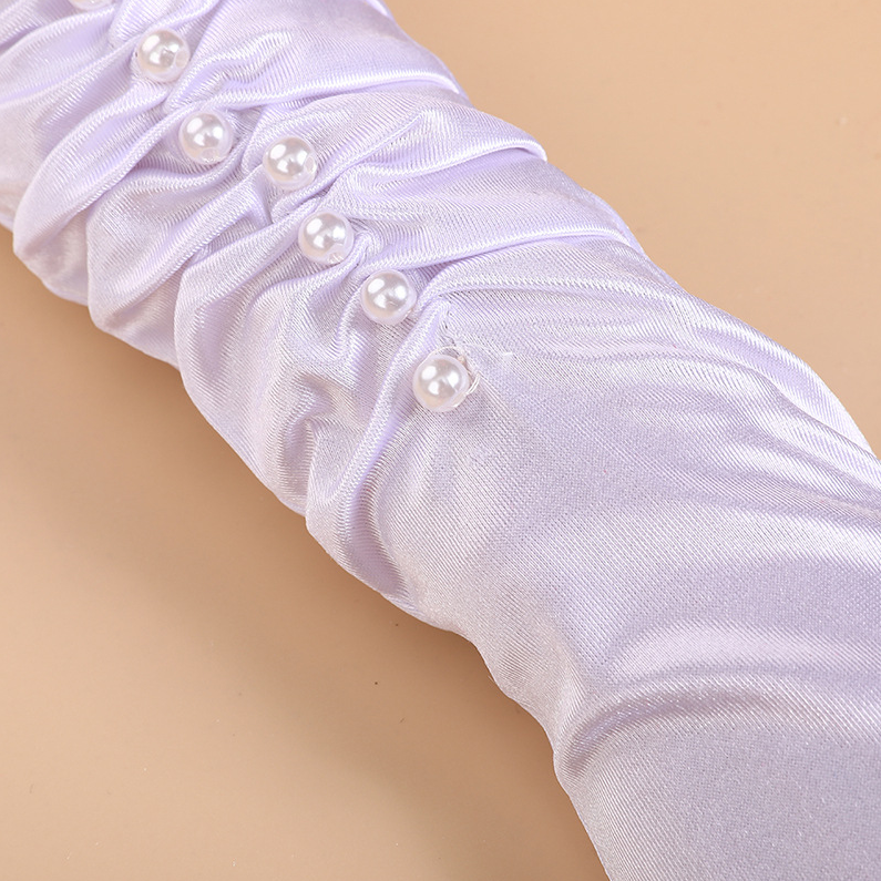 French satin wedding gloves full finger photo etiquette gloves retro dance banquet costume gloves     S6269