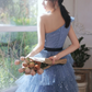 Cute Princess Style Dress A-Line One Shoulder Tulle  Birthday Dress with Bow-knot Waist RS009