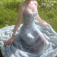 Suspender dress beautiful floral waist temperament long skirt R0676