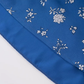 2025 Summer New Retro Blue Floral Ruffle Waist V-Neck Holiday Dress R0976