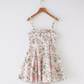 French retro sky blue floral chest cushion for slimming, waist cinching, large skirt with suspender R2873