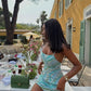 Teal suspenders slim waist hip-hugging mini skirt homecoming dress R3567