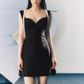 French pure black suspender dress sexy lace skirt R3323