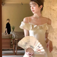 White first love skirt new style dress suspender dress R4994