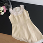 Chanel style baby doll collar dress with slim waist and short skirt R2014