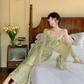 Halter neck suspender dress 2025 sexy backless print gentle waist-revealing long skirt R1476