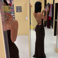 Brown Prom Dress Mermaid Spaghetti Straps Long Evening Prom Dresses     S6310