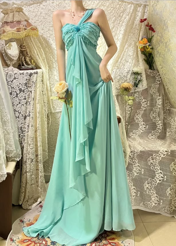 Casual and Resort Green A-Line One-shoulder Dress with Bow-knot Strapless Summer Dress Party Dress RS024