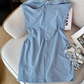 Pure sexy tube top dress for women new style waist slimming mesh short hip skirt R3994