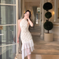 French retro lace dress splicing slim temperament fishtail skirt summer new style R4339