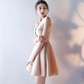 Cute Light Ivory A-Line One-Shoulder Mini Dress Birthday Dress Evening Dress RS028