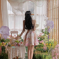Beautiful printed suspender dress for summer unique and beautiful waist slimming princess dress R4213