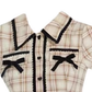 Retro salty sweet hot girl pure desire style shirt plaid design waist cake dress R0141