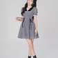 V-neck plaid dress summer tea break French skirt new style skirt niche design R4498