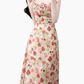 2025 Summer New French Romantic Floral Sweet Waist Flying Sleeveless Dress R0937