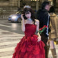 A-line Red Elegant Long Prom Dresses Evening Dress     S6373