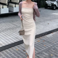 French sexy dress 2025 slim temperament medium and long inner wear high-end skirt R1466
