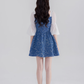 Summer new high waist skirt square neck denim dress design niche temperament sweet short skirt R4142