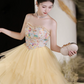 Cute Pastel Yellow A-Line Strapless Mini Dress with Tulle Skirt Party Dress Birthday Dress RS037