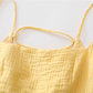 French yellow petite beach Sanya vacation suspender dress R2601