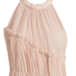 Pink dress new tea break French style gentle style off-shoulder long halter neck suspender dress R0126