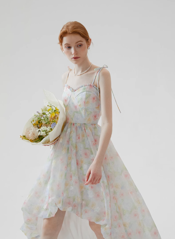 French flower dress floral dress suspender bud dress new style R2692