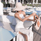 Travel photography vacation super fairy split dress new sexy backless halter neck lace beach dress R0191