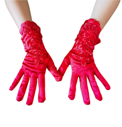 Women's Short Satin Opera Gloves Formal Dance Gloves Wedding Bridal Banquet Evening     S6225