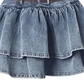 2025 new retro denim sweet and spicy tube top dress slimming puffy skirt one shoulder short skirt R0166