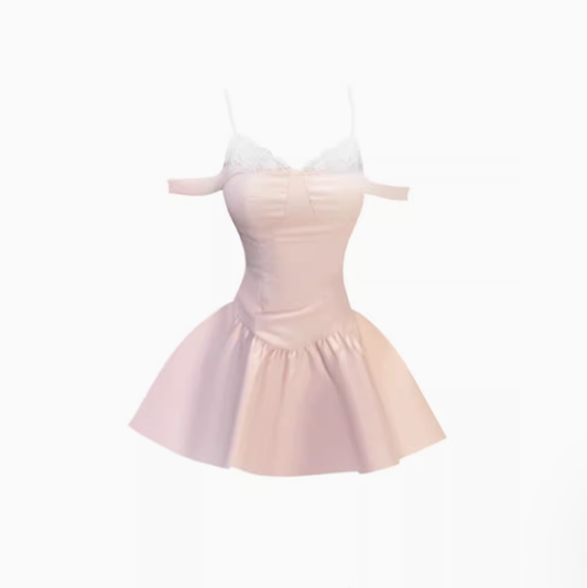 Pure desire style suspender dress 2025 sweet and spicy waist puffy A-line skirt R1052