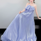 Cute Ice Blue Strapless Long Bubble Dress with Folded Strapless Quinceanera Dress Birthday Dress RS042