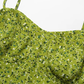 French holiday style short green 2025 new suspender dress R2647