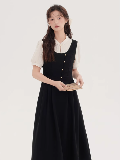 Teachers' teaching dress 2025 new improved cheongsam dress long skirt R2381