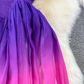 Temperament sleeveless round neck waist slimming A-line rainbow gradient chiffon elegant dress R0405